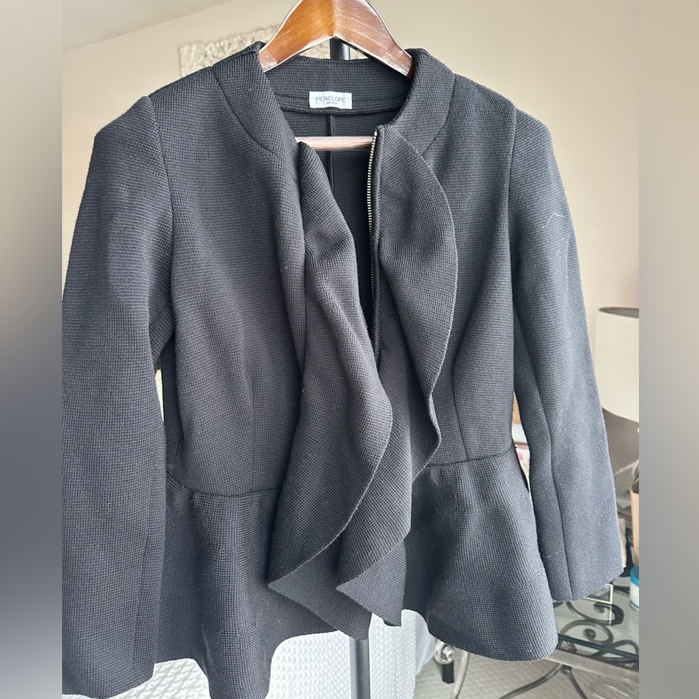 Vintage Italian Wool Ruffle Blazer Size Small